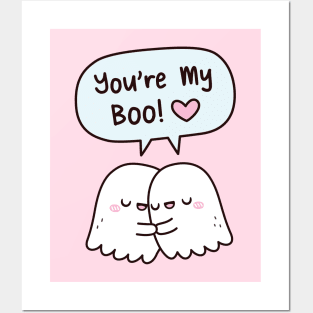 Cute Hugging Ghosts You're My Boo BFF Posters and Art